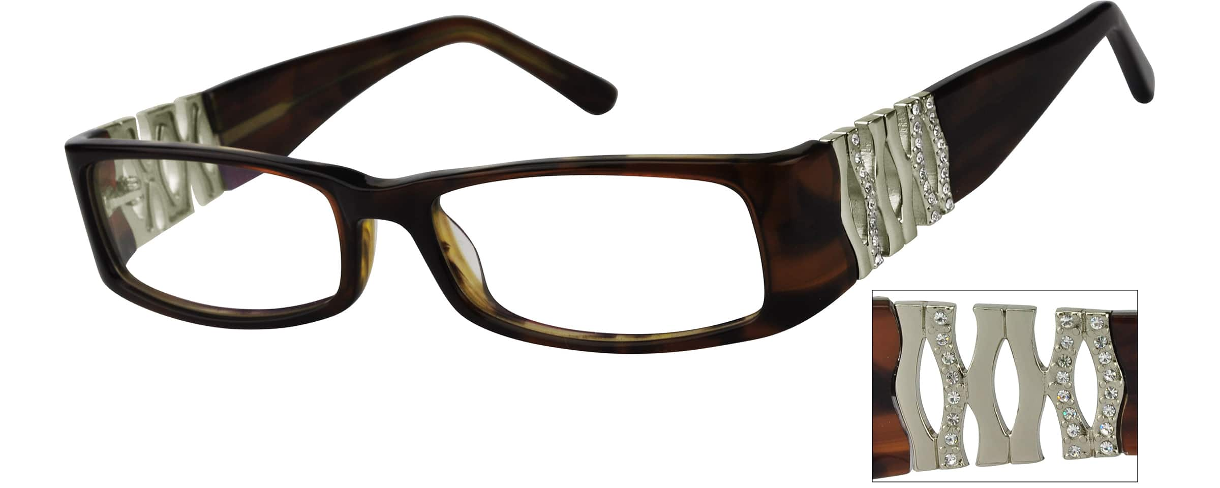 Brown Full Rim Acetate Frames With Design On Temples 4470 Zenni Optical Eyeglasses 