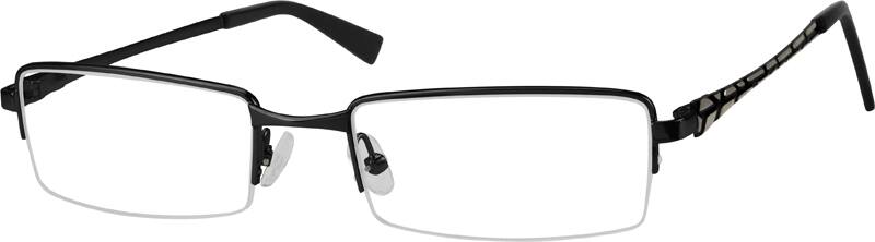 Black Stainless Steel Half Rim Frame 458821 Men Half Rim Stainless Steel Eyeglasses #458821