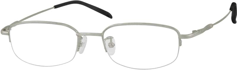 Silver Metal Alloy / Stainless Steel Half Rim Frame (Same Appearance as Frame #9628) 462811 Men Half Rim Stainless Steel Eyeglasses #462811