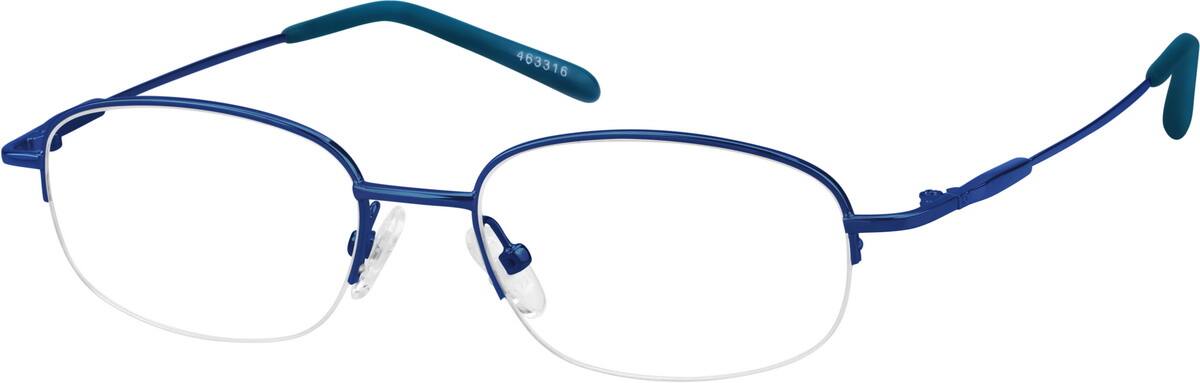 Blue Lightweight Metal Half-Rim Eyeglasses #4633 Zenni ...