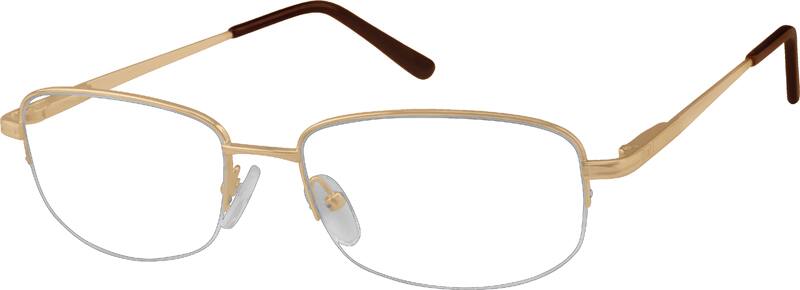 Gold Metal Alloy Half Rim Frame with Spring Hinges 473114 Men Half Rim Metal Eyeglasses #473114