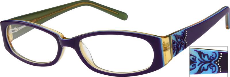 Purple Full-Rim Acetate Frame With Spring Hinges 481722 Women Full Rim Acetate/Plastic Eyeglasses #481722