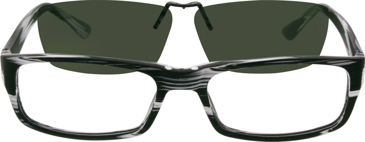 Black Acetate Full-Rim Frame with Polarized Magnetic Snap-on Sunlens 501631 Men Full Rim Acetate/Plastic Eyeglasses #501631