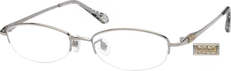 Silver Pure Titanium Half Rim Frame 520711 Women Half Rim Titanium Eyeglasses #520711