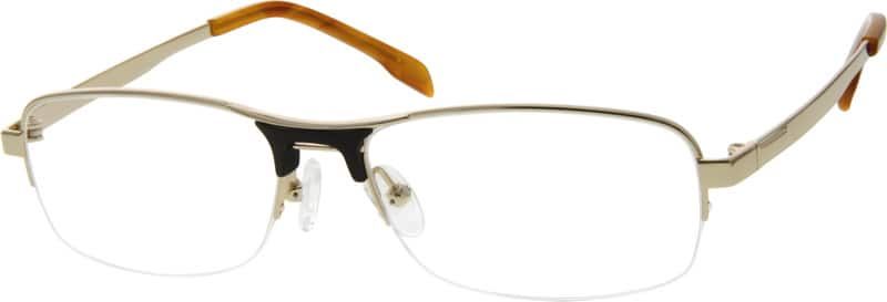 Gold Pure Titanium Half Rim Frame 5223 Zenni Optical Eyeglasses 2721