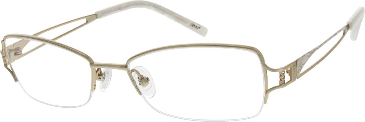 Gold Half Rim Titanium Frame With Designer Temples 5269 Zenni Optical Eyeglasses 8896