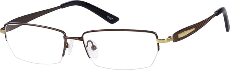 Brown Pure Titanium Half-Rim Frame 528615 Men Half Rim Titanium Eyeglasses #528615
