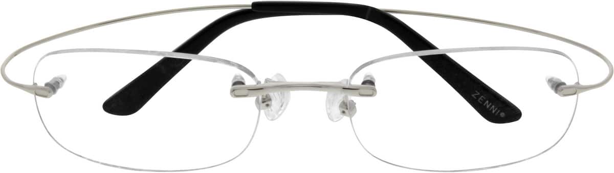 Silver 5291 Rimless Titanium Frame with Designer Temples Silver 5291 Rimless Titanium Frame with Designer Temples