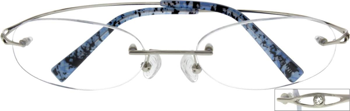 Silver Rimless Titanium Frame 5292 Zenni Optical Eyeglasses 