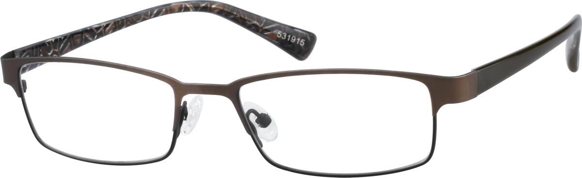 Brown Stainless Steel Full Rim Frame With Acetate Temples 5319 Zenni Optical Eyeglasses