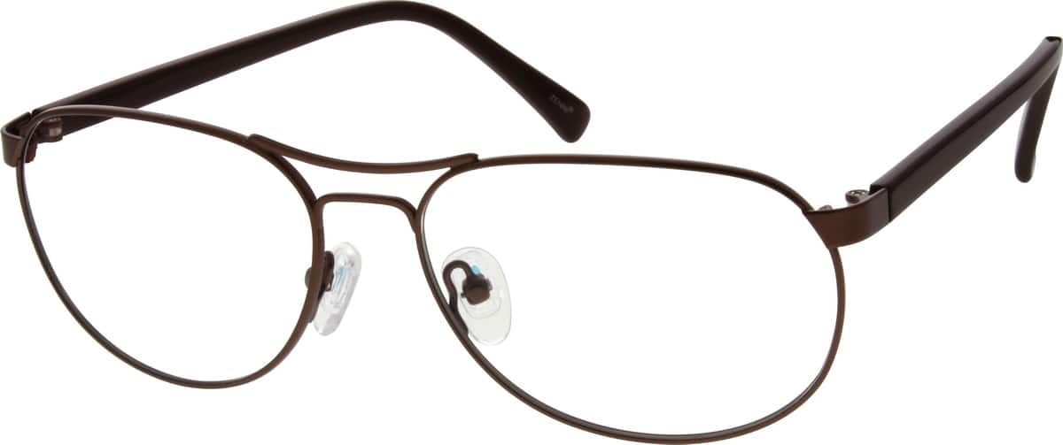 Brown Stainless Steel Full-Rim Frame 537115 Men Full Rim Mixed Materials Eyeglasses #537115