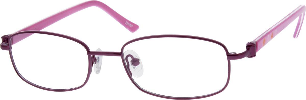Purple Children's Stainless Steel Full-Rim Frame with Acetate Temples and Spring Hinges 537917 Girl Full Rim Mixed Materials Eyeglasses #537917