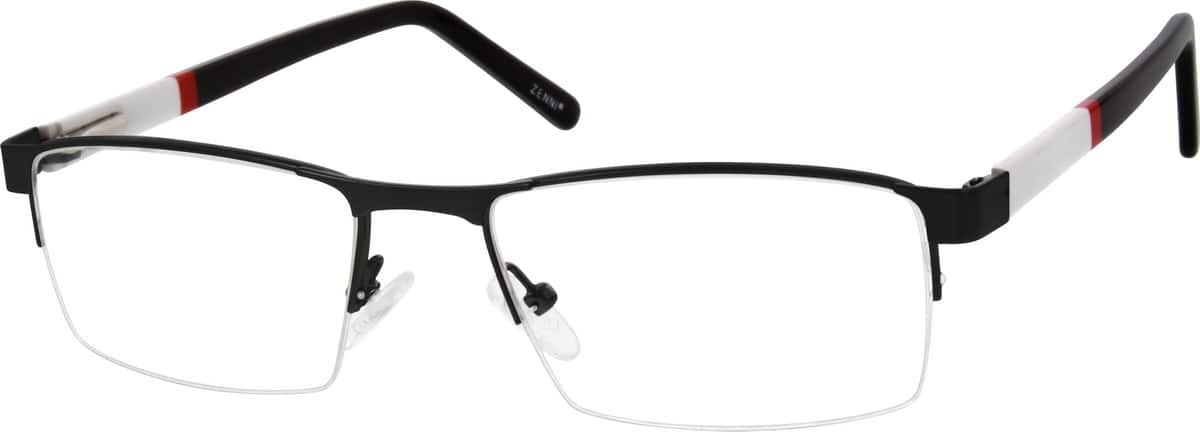 Silver Stainless Steel Half Rim Frame With Acetate Temples 5388 Zenni Optical Eyeglasses 9417