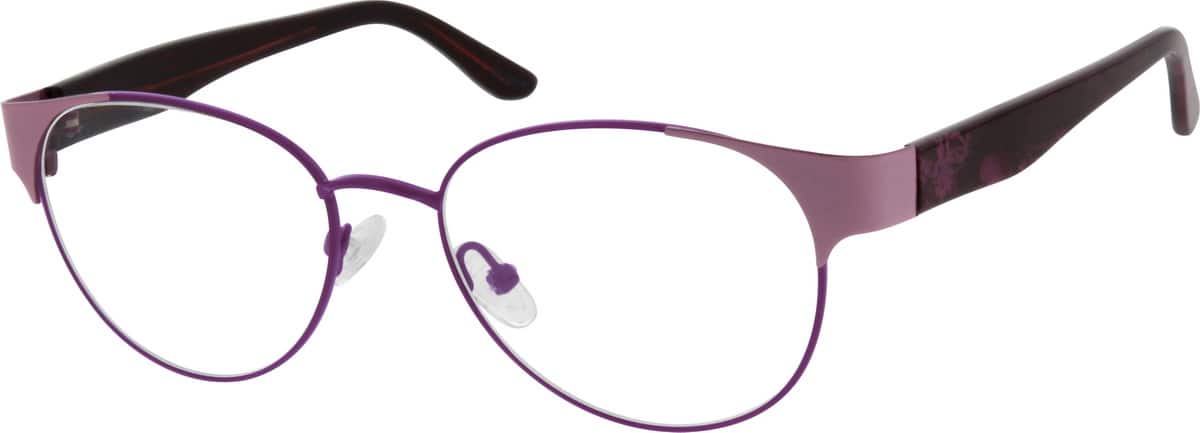Purple Stainless Steel Full Rim Frame With Acetate Temples 5395 Zenni Optical Eyeglasses