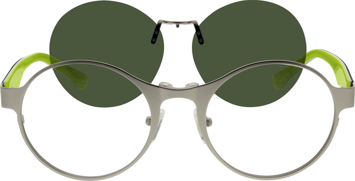 Brown Stainless Steel FullRim Frame with Polarized Snapon