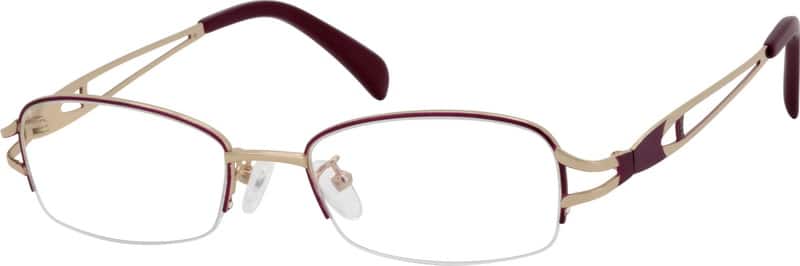 Purple Metal Alloy Half-Rim Frame 552117 Women Half Rim Metal Eyeglasses #552117