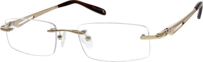 Gold Rimless Metal Alloy Frame with Full Swing Hinges Men Rimless Metal Eyeglasses #556214