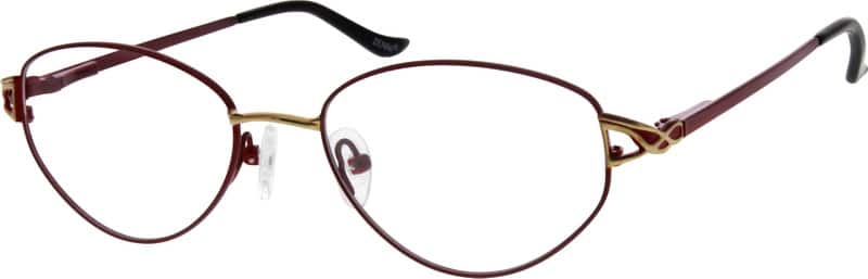 Red Metal Alloy Full-Rim Frame with Spring Hinges 557618 Women Full Rim Metal Eyeglasses #557618