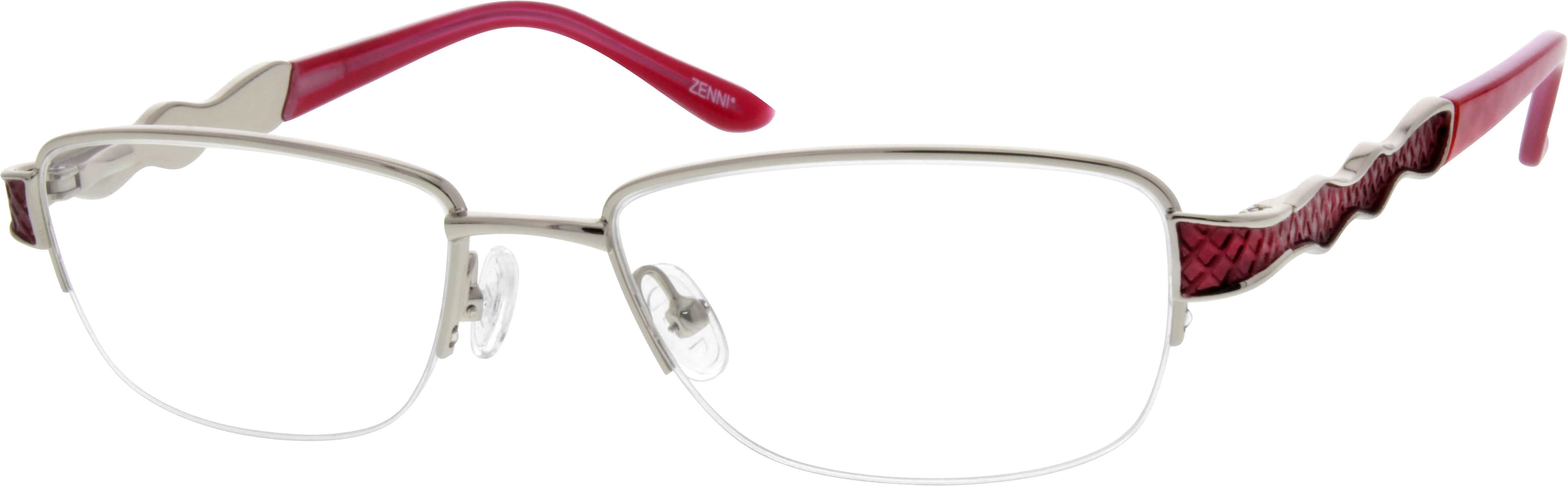 Silver Metal Alloy Half Rim Frame with Spring Hinges 558811 Women Half Rim Metal Eyeglasses #558811