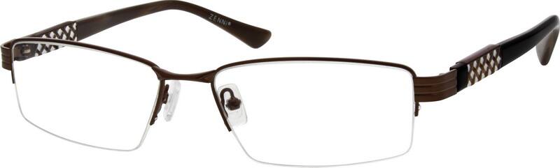 Brown Metal Alloy Half Rim Frame 559215 Men Half Rim Metal Eyeglasses #559215