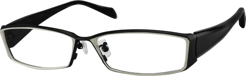 Black Pure Titanium Full-Rim Frame with Acetate Temples 571921 Men Full Rim Titanium Eyeglasses #571921