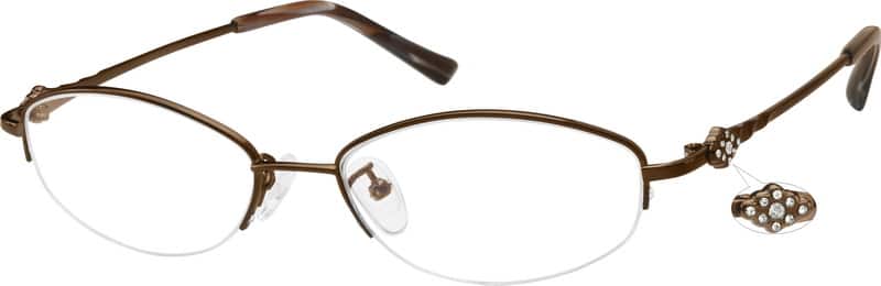 Brown Pure Titanium Half-Rim Frame 577415 Women Half Rim Titanium Eyeglasses #577415