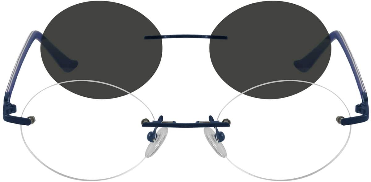 Black Stainless Steel Frame with Polarized Snapon Sunlens