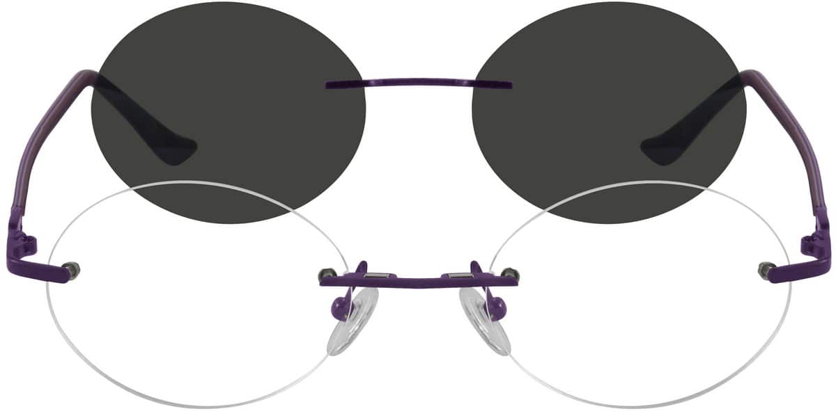 Black Stainless Steel Frame with Polarized Snapon Sunlens