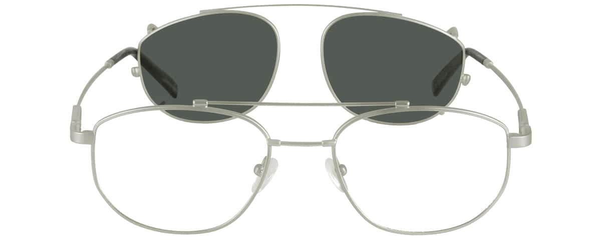 Silver Bendable (Memory) Titanium Full-Rim Frame with Sunlens 583411 Men Full Rim Memory Titanium Eyeglasses #583411