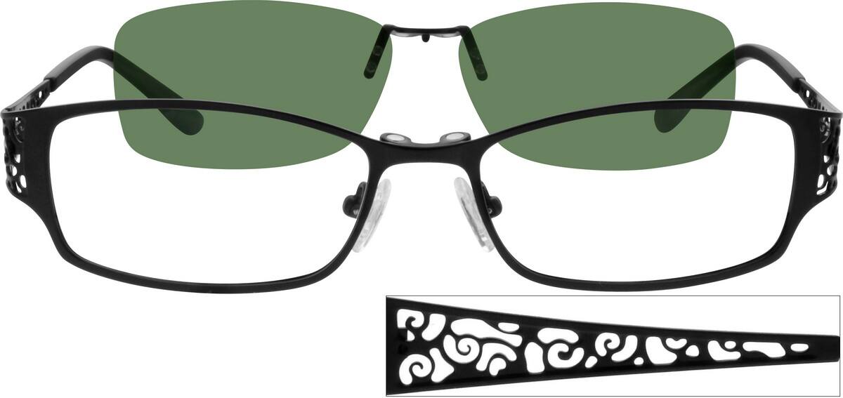 Black Stainless Steel FullRim Frame with Polarized Snapon