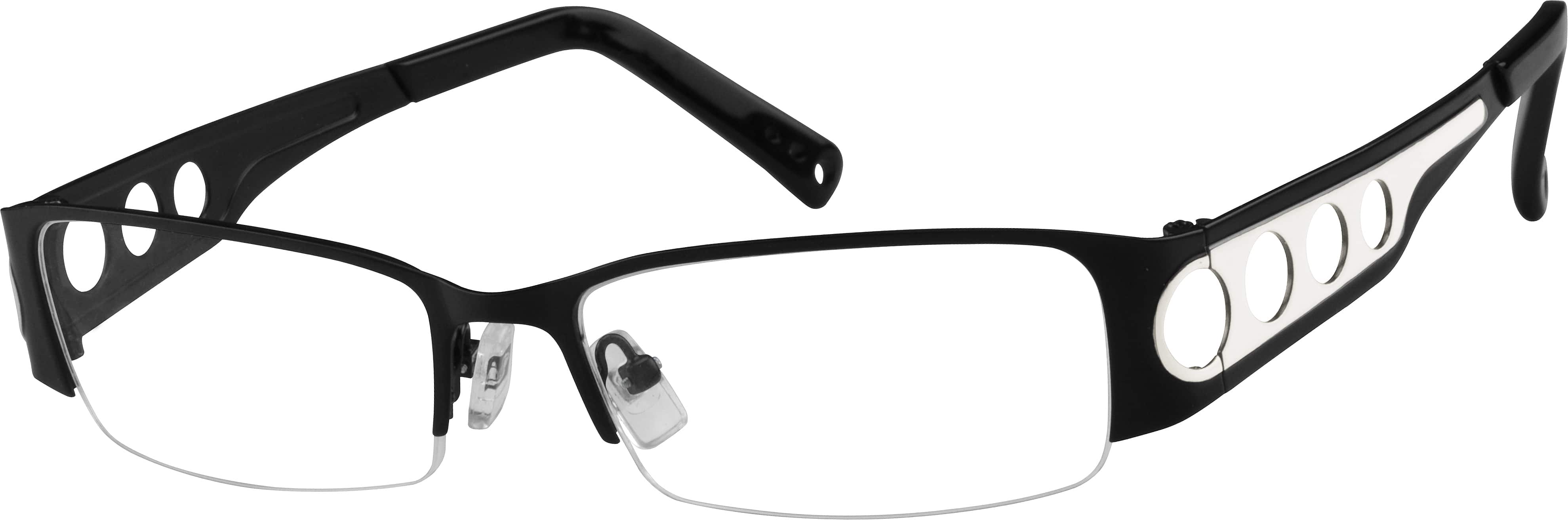 Black Half-rim Stainless Steel Frame 590021 Men Half Rim Metal Eyeglasses #590021