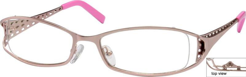 Pink Stainless Steel Partial Rim Frame 598419 Women Full Rim Metal Eyeglasses #598419