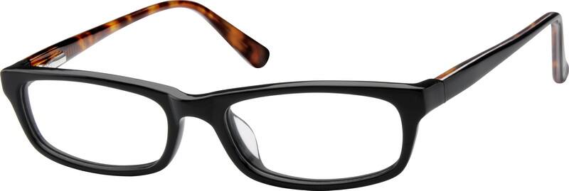 Black Children's Acetate Full-Rim Frame With Spring Hinges 604821 Kids Full Rim Acetate/Plastic Eyeglasses #604821