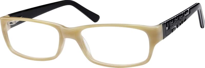 Cream Acetate Full-Rim Frame with Design on Temples 612032 Men Full Rim Acetate/Plastic Eyeglasses #612032