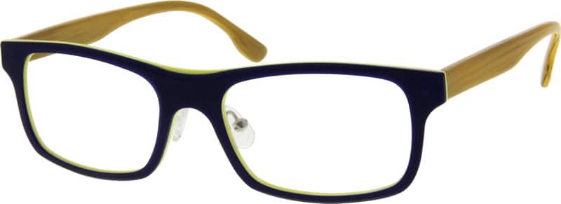 Blue Plastic Full-Rim Frame with Acetate Temples 621916 Men Full Rim Acetate/Plastic Eyeglasses #621916