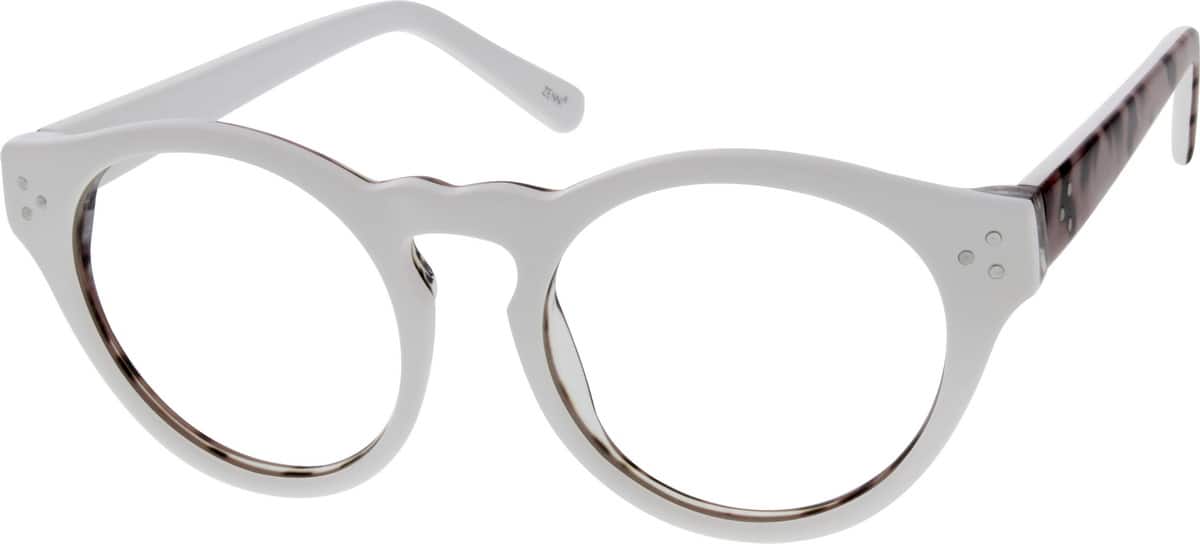 White Acetate Full-Rim Frame with Spring Hinges 636630 Women Full Rim Acetate/Plastic Eyeglasses #636630