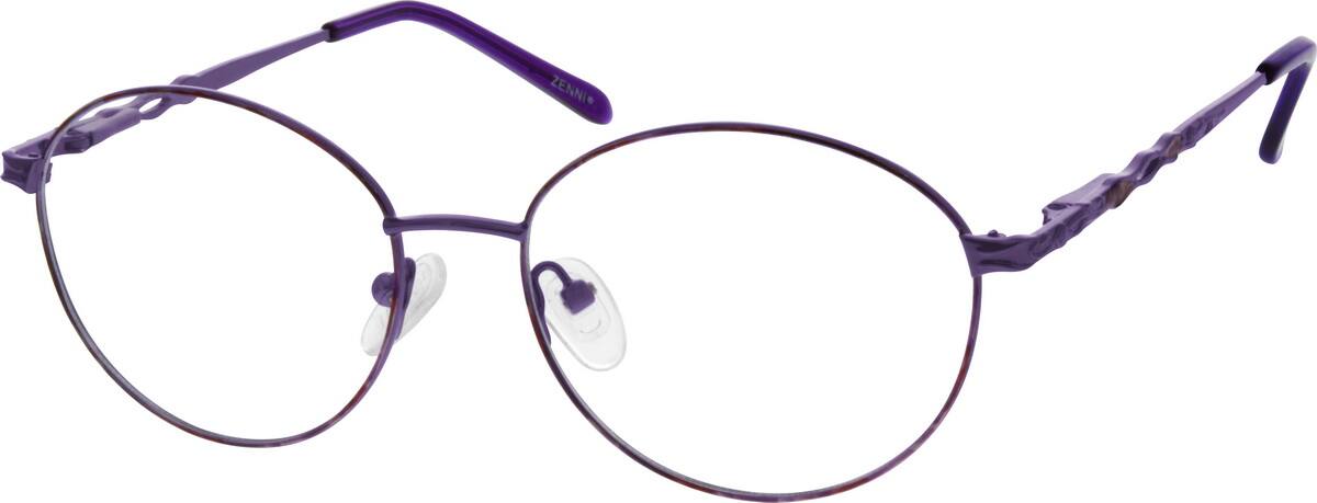 Purple Metal Alloy Full-Rim Frame with Spring Hinges 652917 Women Full Rim Metal Eyeglasses #652917