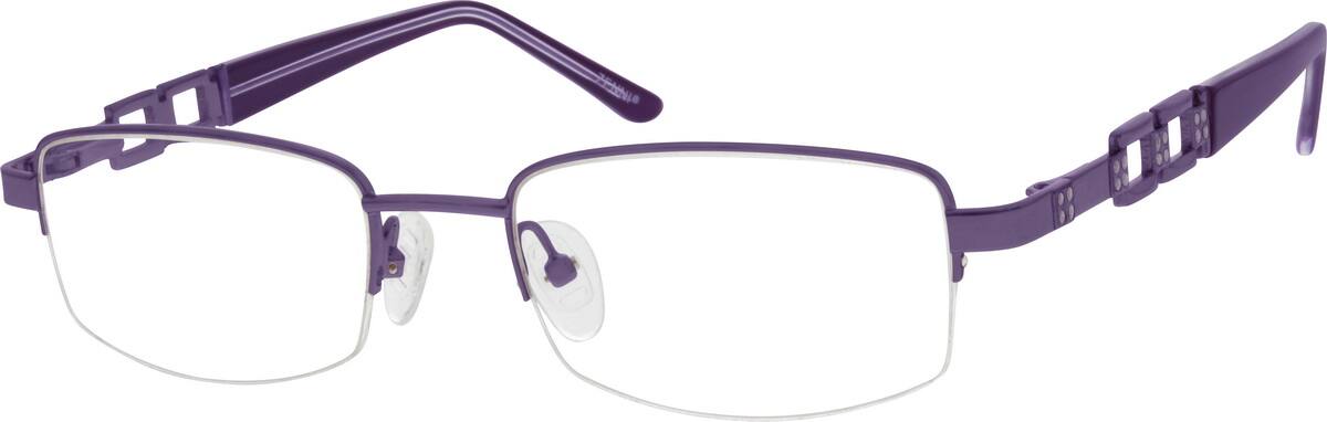 Purple Metal Alloy / Stainless Steel Half Rim Frame with Spring Hinges 654417 Women Half Rim Metal Eyeglasses #654417