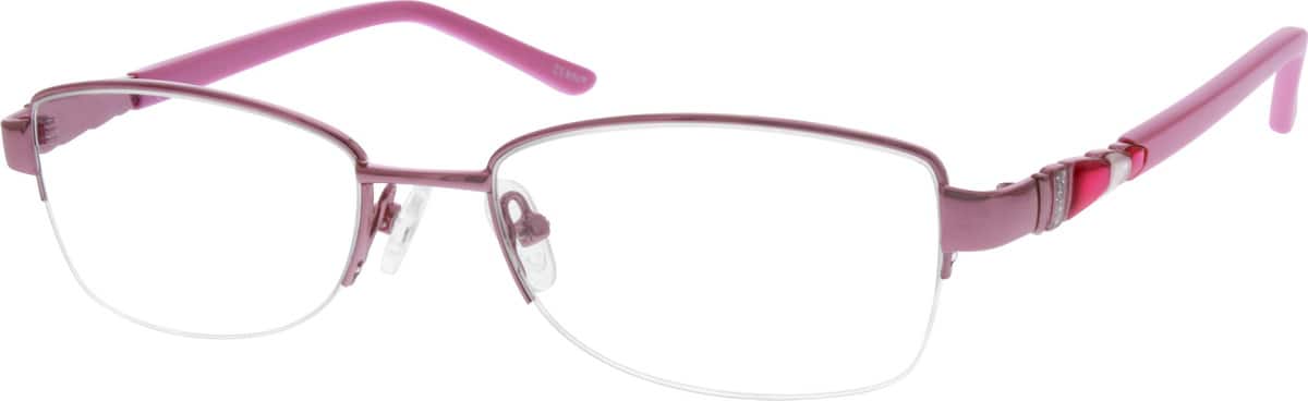 Pink Metal Alloyl Half-Rim Frame 658119 Women Half Rim Metal Eyeglasses #658119