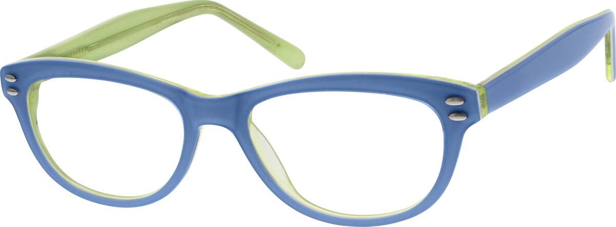 Blue Children's Acetate Frame With Spring Hinges 660916 Girl Full Rim Acetate/Plastic Eyeglasses #660916