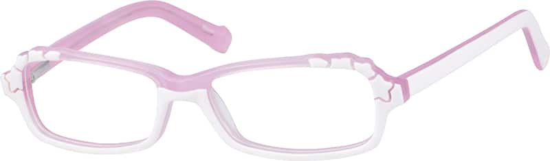 White Children's Acetate Frame With Spring Hinges 662230 Girl Full Rim Acetate/Plastic Eyeglasses #662230