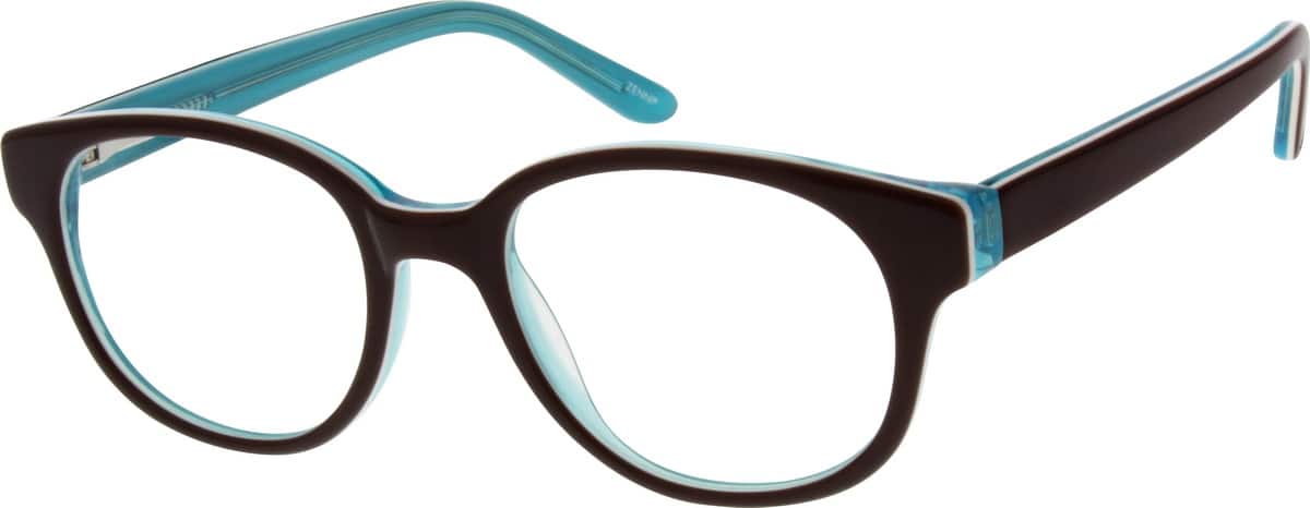 Brown Children's Acetate Frame with Spring Hinges 667115 Girl Full Rim Acetate/Plastic Eyeglasses #667115