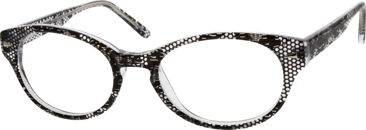 Black Children's Flexible Acetate Frame With Spring Hinges 668431 Girl Full Rim Acetate/Plastic Eyeglasses #668431