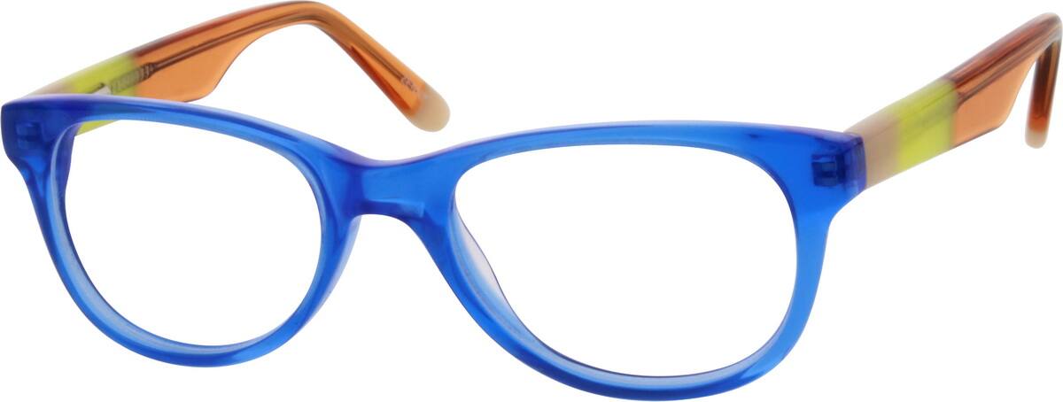 Blue Children's Flexible Acetate Frame With Spring Hinges 669216 Girl Full Rim Acetate/Plastic Eyeglasses #669216