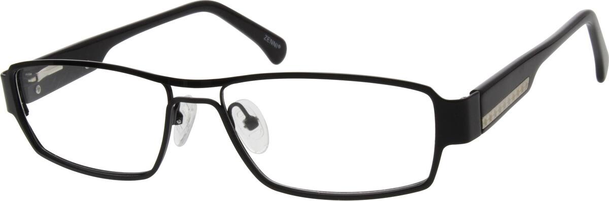 Black Stainless Steel Full Rim Frame With Spring Hinges 672521 Men Full Rim Mixed Materials Eyeglasses #672521