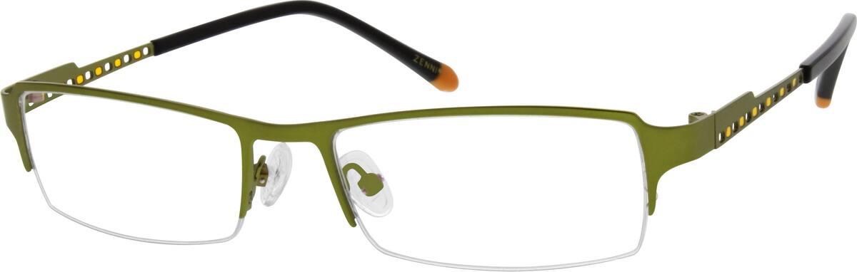 Green Stainless Steel Half-Rim Frame 681224 Unisex Half Rim Stainless Steel Eyeglasses #681224
