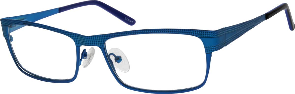 Blue Stainless Steel Full-Rim Frame With Spring Hinges 681316 Unisex Full Rim Stainless Steel Eyeglasses #681316