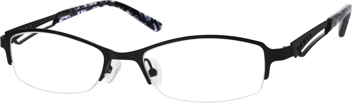 Black Stainless Steel Half-Rim Frame 682621 Women Half Rim Stainless Steel Eyeglasses #682621