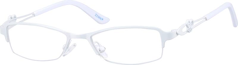 White Stainless Steel Half-Rim Frame 682930 Women Half Rim Stainless Steel Eyeglasses #682930