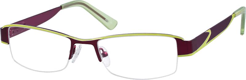 Green Stainless Steel Half Rim Frame With Spring Hinges 6862 Zenni Optical Eyeglasses 0489